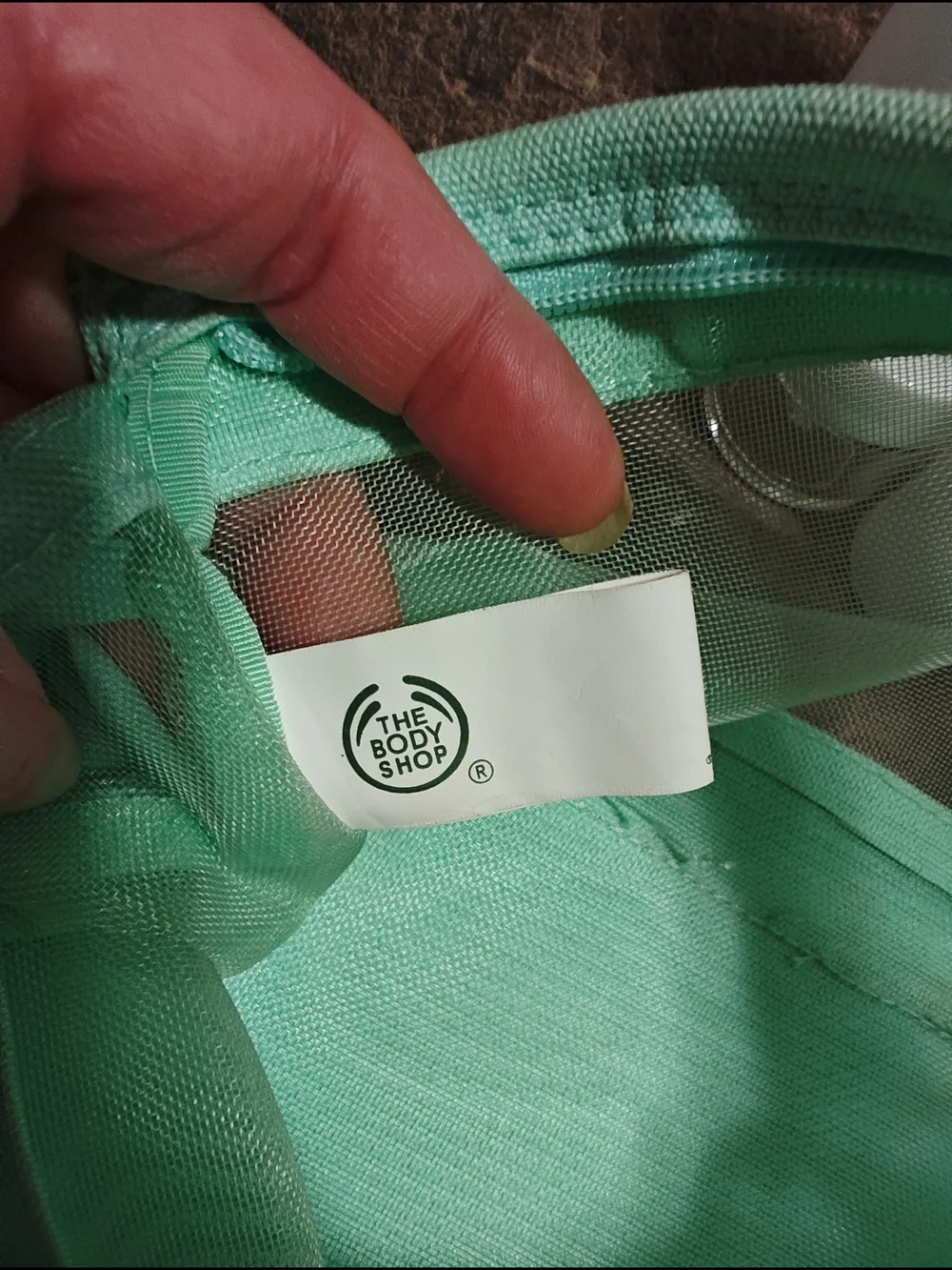 The Body Shop Mint Green Clear Cosmetic Pouch